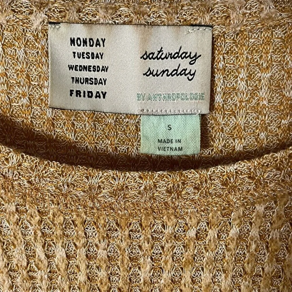 SATURDAY SUNDAY Light Golden Ruffle-Hem Knit Top - Picture 6 of 7